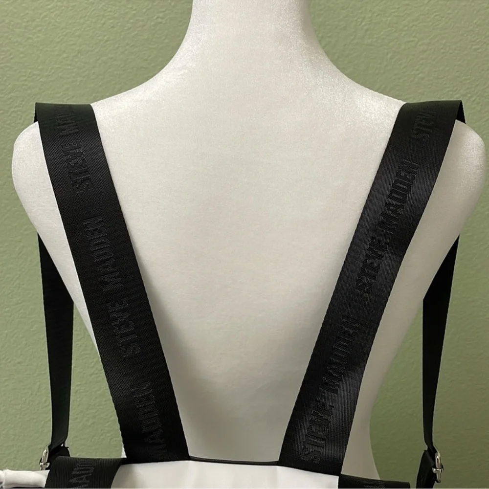 Steve Madden Btheda White with Black Logo Straps Backpack & Bag. - Picture 5 of 7